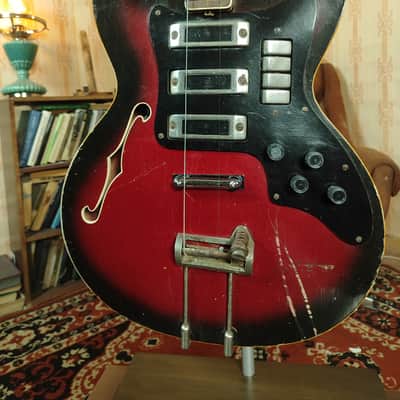 Jolana Spesial Tornado Vintage Electric Guitar Soviet USSR Tremolo bar 360 Strat Semi Hollow image 3