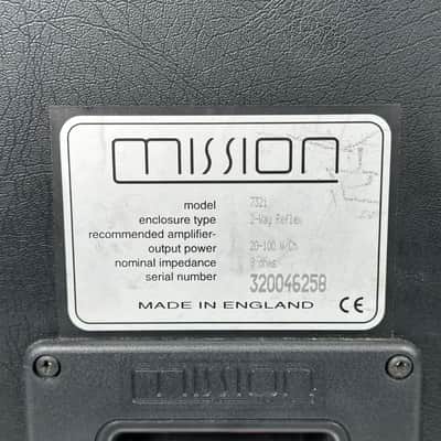Vintage 90's Mission 732i 2-Way Base Reflex Bookshelf Speakers Pair image 7