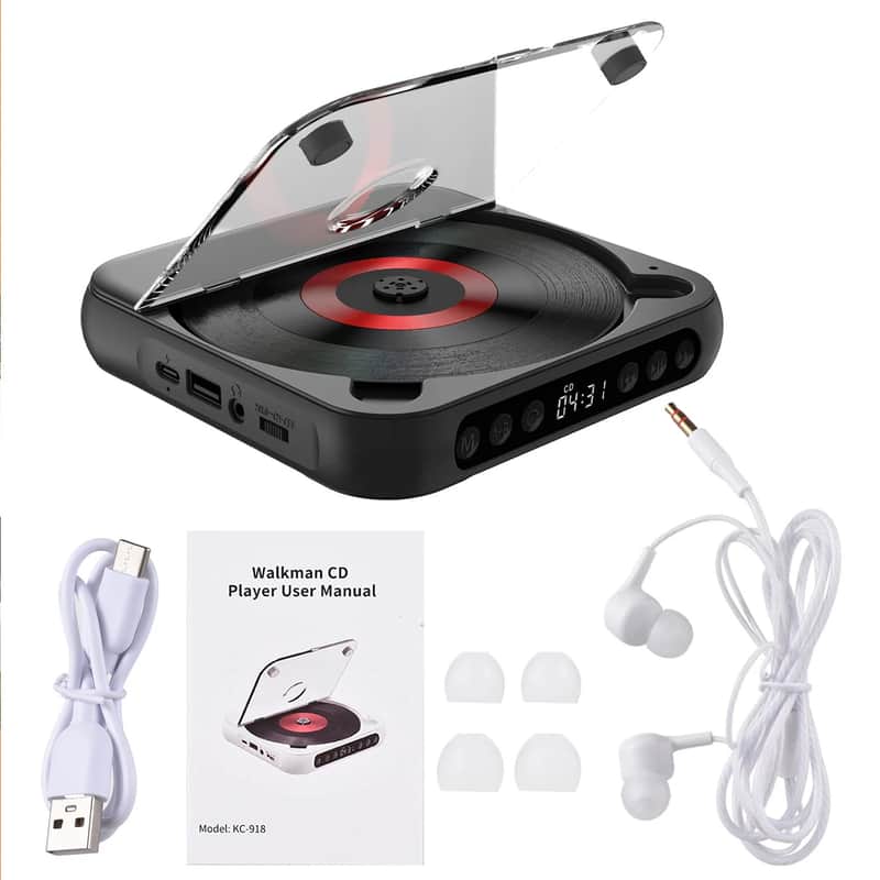 Portable CD Player with A–B Repeat & Bluetooth | Music Practice Player with Timer, USB & TF Card image 1
