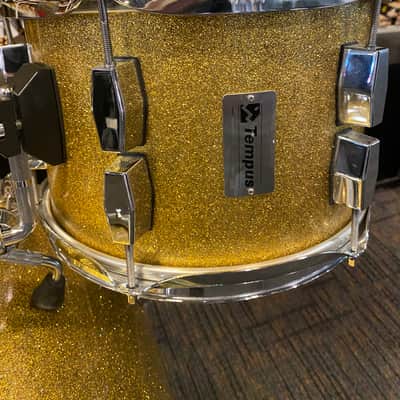 Tempus Drums Carbon Fiber 4 Piece Shell Pack - Gold Sparkle image 3
