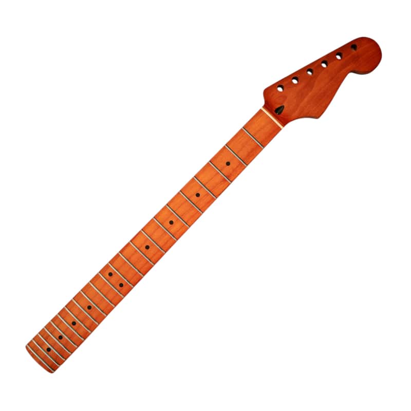 Strat Style neck Roasted flame maple with maple fretboard (Satin) image 1