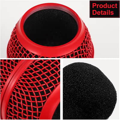 4PCS Beta58A Mesh Microphone Heads, Microphone Head Replacement, Microphone Grille Ball Head With Inner Foam, Beta 58A Steel Wireless Mic Head Cover, Round Microphone Head Grill - Mulitcolor image 4