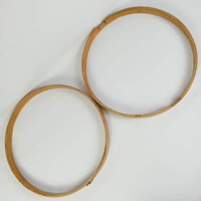 Vintage 15"2x Wood Hoops/Rims 1Ply Solid Maple Vintage50s 8Lug Parade Snare Drum image 8