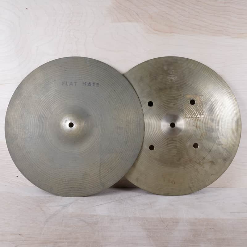 Zildjian 14" Flat Hats Hi Hat Cymbal Pair Vintage 1970s image 1