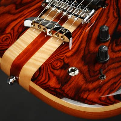 Alembic Spectrum - Cocobolo Top with Mahogany Body - Blue and Red Side LEDs - Guitar with Hard Shell Case image 18