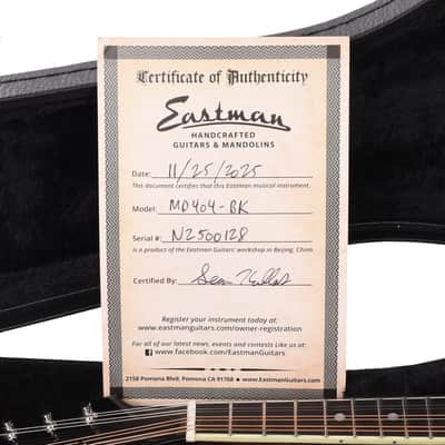 Eastman MD404 Sitka/Mahogany A-Style Oval Hole Mandolin Black image 8