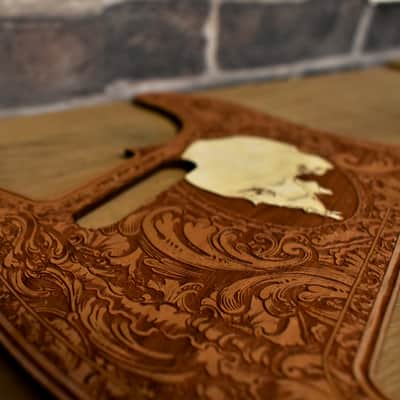 Handcrafted Cherrywood Pickguard for Fender Telecaster – Laser-Engraved Unique Design image 3