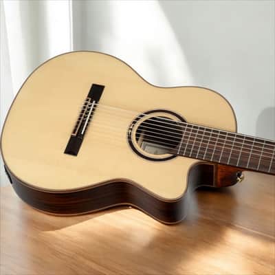Ortega RCE158RW-8 Performer Series 8-String Classical Guitar â€“ Nylon Strings, Solid European Spruce, gloss finish Indonesian Rosewood, gloss finish, Cutaway, w/ Pickup image 9