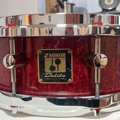 Sonor Delite  Snare Drum 14"x5"- Red  Birdseye Cherry image 1