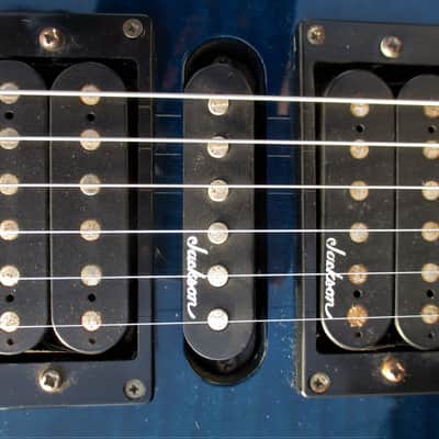 Jackson Performer Guitar, 1996, Japan, Blue See-Thru Flame Maple Top, Gig Bag image 4