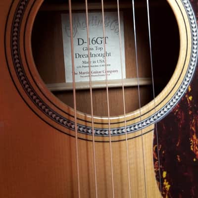 Martin D-16GT Natural Gloss Top Hardshell Case K & K Pickup Installed image 5