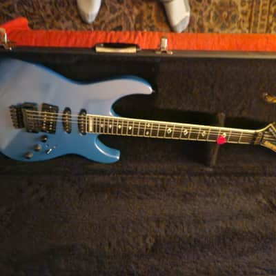 1986 Vintage Kramer Stagemaster Custom Flip Flop Blue Neck Thru Floyd Rose Bridge 1980s USA image 1