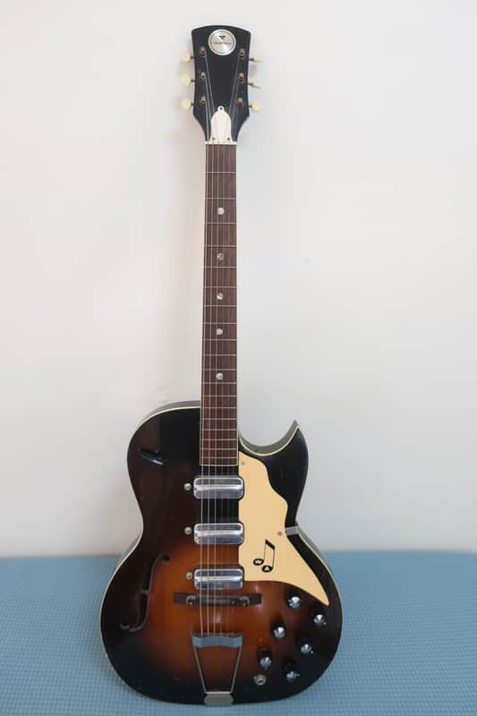 Vintage 1960s Kay Speed Demon 3 PU Sunburst Guitar Very Clean Rare Kluson Tuners Silvertone Harmony image 1