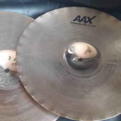Sabian 14" AAX X-Celerator HI HAT CYMBALS Pair BEAUTIFUL BRILLIANT FINISH X CLEAN NEAR MINT SAVE !!! image 6