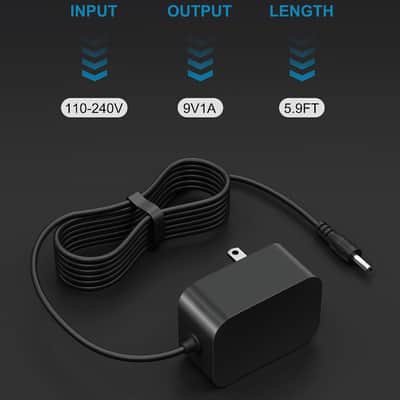 9V Guitar Pedal Power Supply | DC Center Negative Adapter with 5.9ft Cable for Compatible Effects Pedals image 2