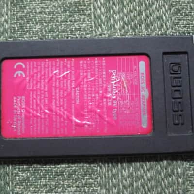 used genuine Boss Pink Label Taiwan Bottom Plate MISSING Serial Number (from 1998) - Pink Bottom Label, silver text / graphic, silver metal bottom plate (was originally from a BF-2 pedal) NO pedal / NO other items / NO screws image 8
