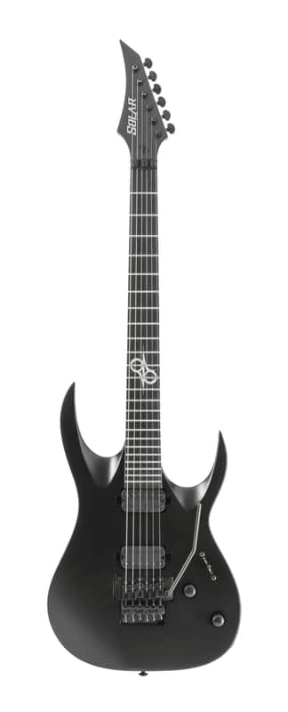 Solar Guitars A1.6FRC Carbon Black Matte Floyd Rose Guitar Stainless Steel Jumbo Frets image 1