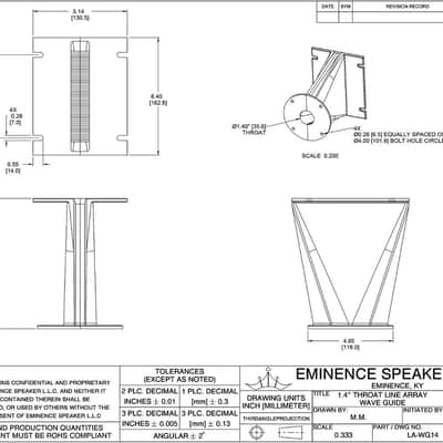 Emenience LA-WG14 1.4" Bolt-on Line Array 140 x 15 Dispersion Waveguide image 5
