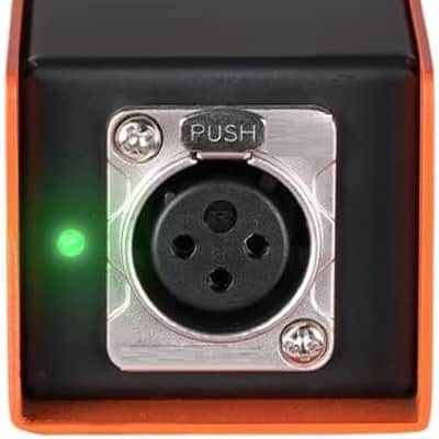 XLR Preamp for Dynamic Microphones,25dB Gain, Low-Noise Amplifier,Compact Metal Housing, XLR I/O,Orange/Black, Phantom Power image 3