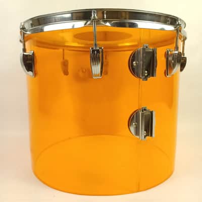 Ludwig 12x14"Amber Vistalite Concert Rack Tom Drum Vintage70s USA Blue/Olive 19x image 5