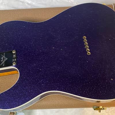 NEW! Fender Custom Shop Flamethrower Telecaster Custom - Journeyman Relic - Modern Specs - Texas Special Pick-Ups - AAAA Flamed Neck - Purple Sparkle - Authorized Dealer - 7.6lbs - G06941 image 10