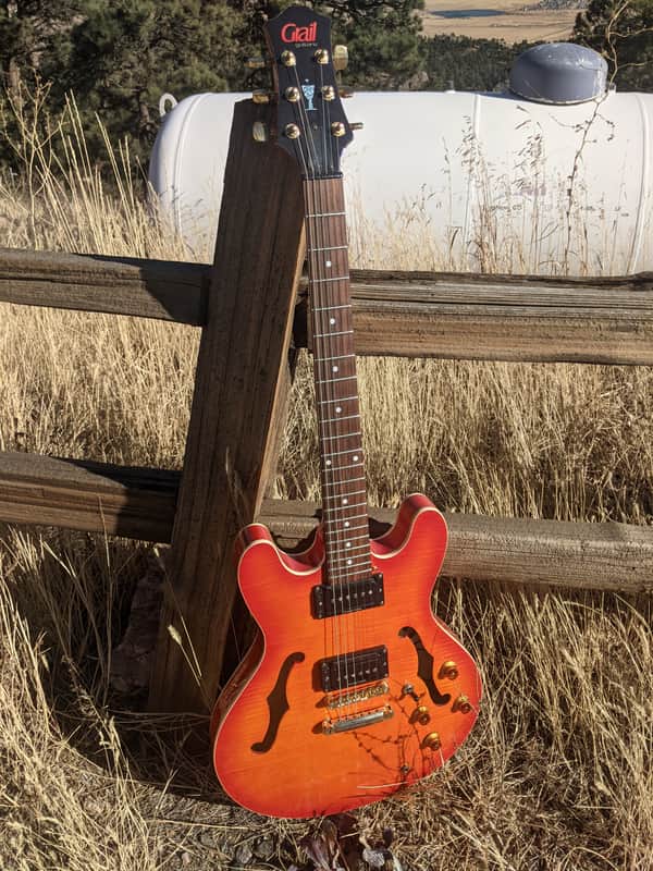 Semi-Hollow Orange Burst Seymour Duncan P-Rails w/Triple Shot Mounting Rings image 1