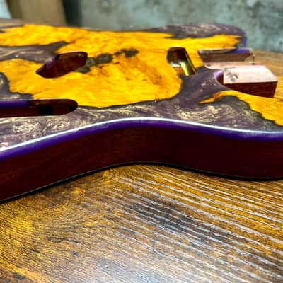 Warmtone Custom Guitars Burl Epoxy Resin Tele Body “Ancient River” image 4