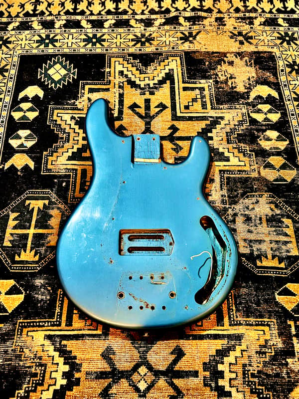 1977 Musicman Stingray Bass Body Refinished Blue Husk image 1
