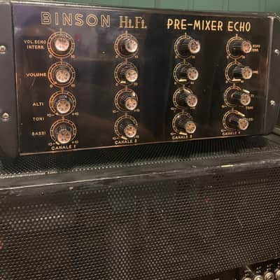 Vintage Binson Hi-Fi Tube Amp - EL34 Power Amp + 4 Channel preamp "Pre Mixer PA 4 Echo Unit" – Original Cables 70s Pink Floyd image 19