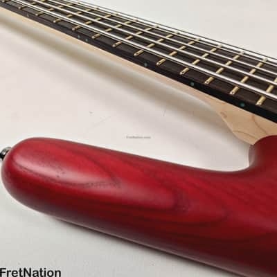 Warwick RockBass Corvette $$ 5-String Bass Burgundy Red Transparent Satin 10.56lbs #571855-25 image 10