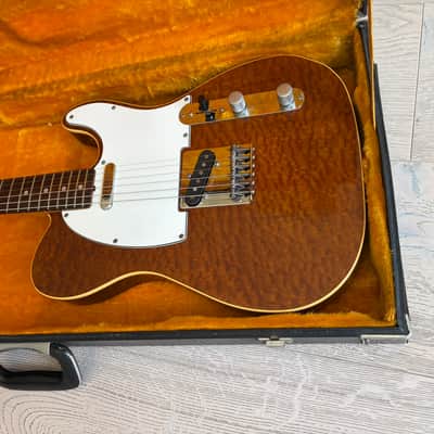 1980s Tokai Breezysound TTE60 Custom Telecaster Burled Tortoiseshell Mahogany Top Hard Case Japan Vintage image 2