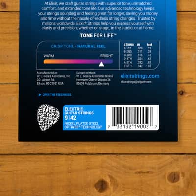 Elixir Optiweb Coated Nickel Plated Steel Electric Guitar Strings - 9-42 image 2