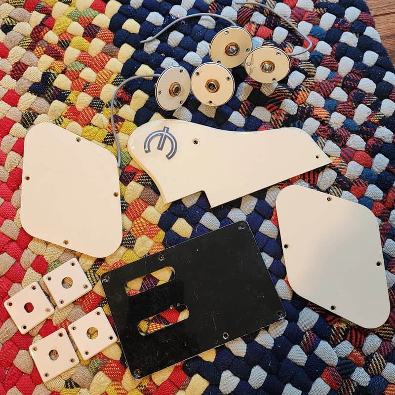 Epiphone Repairman Special - 12 pieces - Cream Black Back Plates Input Jacks Pickguard Floyd Rose Jackson ESP image 1