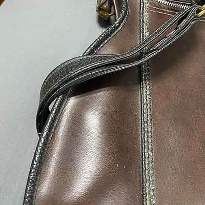 Manny's Victoria Luggage Premium Faux Leather Gig Bag.. fits Casino, Gibson Es bodies 1960s-1970s - Faux Leather Brown.. Green padded Felt liner image 3