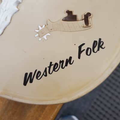 Emenee Western Guitar  vintage antique toy guitar with 3D graphics image 4