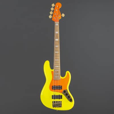Fender MonoNeon Jazz Bass V MN Neon Yellow - 5-String Electric Bass image 2