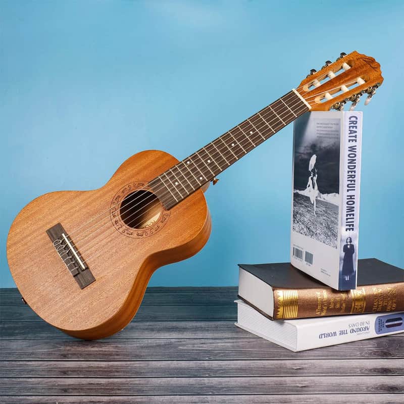 Guitalele Acoustic 28 inch Professional 6 Strings Guitar Ukulele Small Travel Classical Guitar image 1