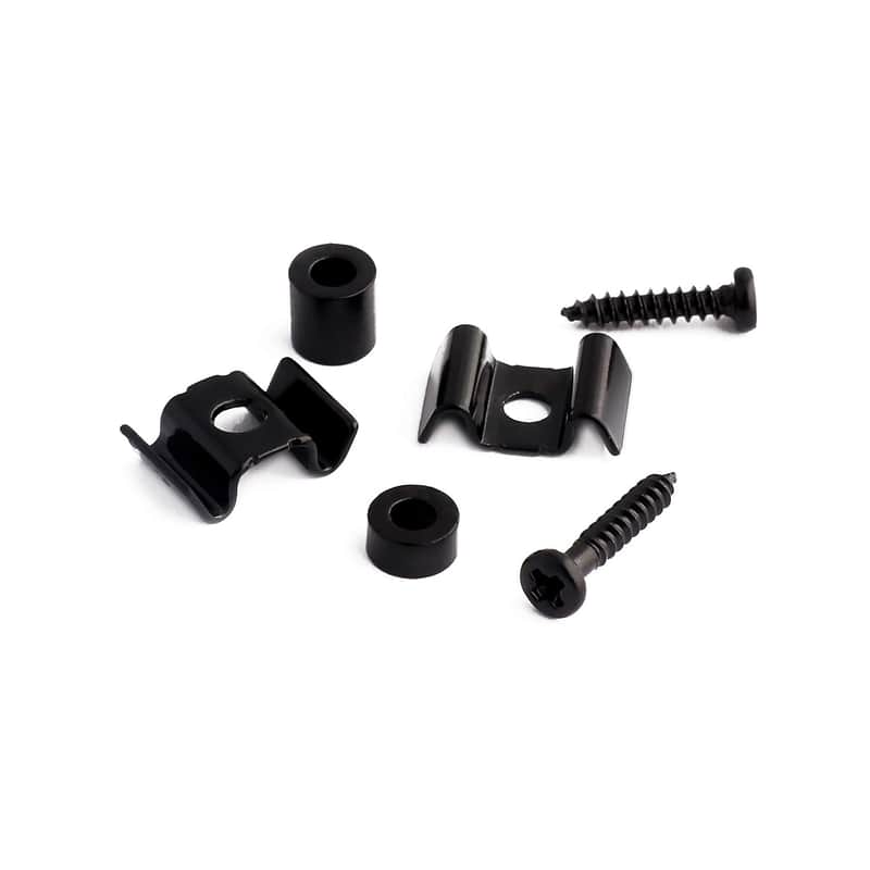 Guitar String Trees String Retainer Guides Compatible with Strat Tele Style Electric Guitar Parts Replacement Pack of 2pcs with Mounting Screws Black. image 1