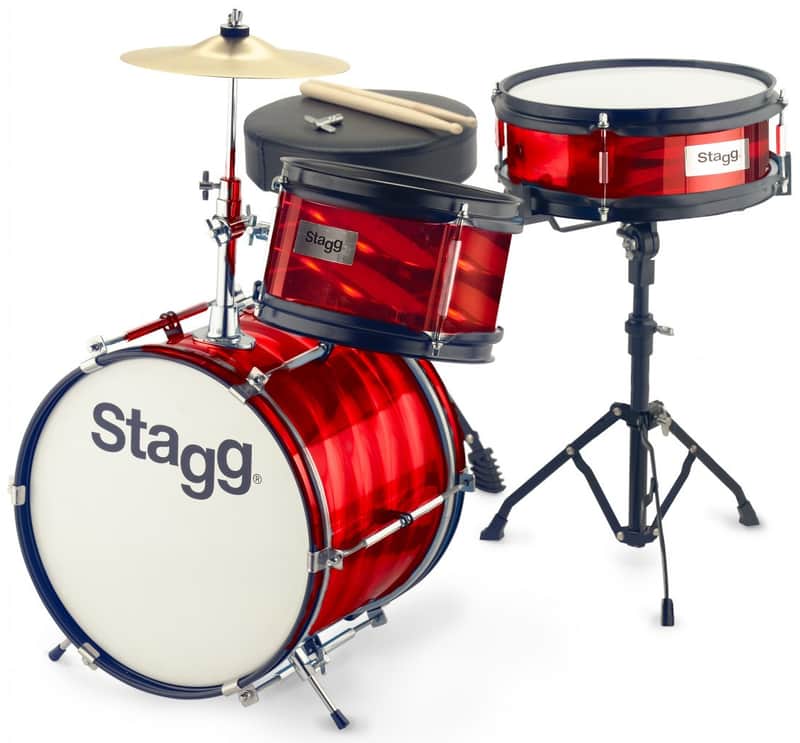 Stagg TIM JR 3/12B RD 3-piece junior drum set with hardware, 8" / 10" / 12" image 1