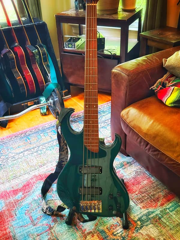 Rick Turner Electroline 5 String Bass 2000 - Dark Green image 1