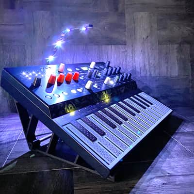 25º Stand with LED Light for Arturia MicroFREAK Synthesizer - color BLACK - by KZcraftworks - USA image 1