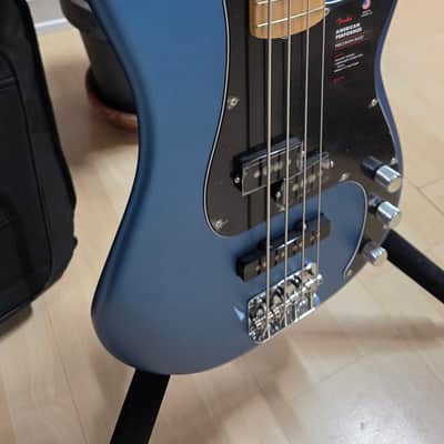Fender American Precision PJ Bass BRAND NEW Lake Placid Satin Matte Blue Performer Precision Jazz PJ 4-String USA Bass Guitar image 19