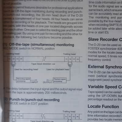 Owner's Manual for Fostex D-20 Digital Master Recorder & Model 8310 IF Card 1989 image 4