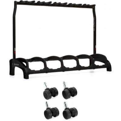 K&M 17515 Guardian 5 Guitar Stand and 4 Casters - Black image 2