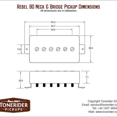 Tonerider Rebel 90 Bucker-sized P90 Neck Pickup Gold image 2