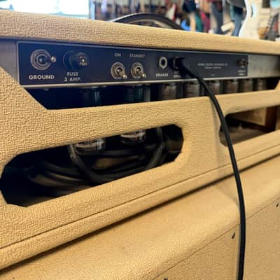 Fender Bandmaster 1963 - White Tolex Oxblood Panel Piggyback image 12
