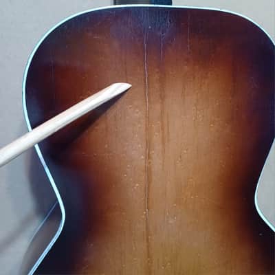 Kamico 14 Fret Parlor guitar 1950s Tobacco burst With Chipboard Case RARE image 5