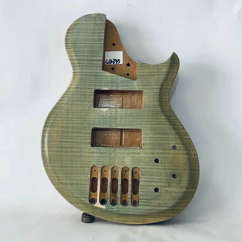 Tiger Maple Top 5 String Electric Bass Solid Alder Wood Body DIY Project image 1