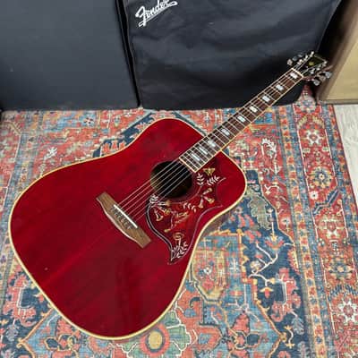 *Video* 1976 Gibson Hummingbird Jumbo Acoustic Wine Red Norlin Era w/OHSC & Hang Tags image 6
