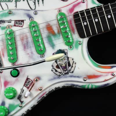 Custom Painted and Upgraded Fender Squier Strat - Aged and Worn With Graphics and Matching Headstock image 11